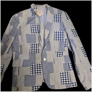Brooks Brother Blue and White Striped Blazer